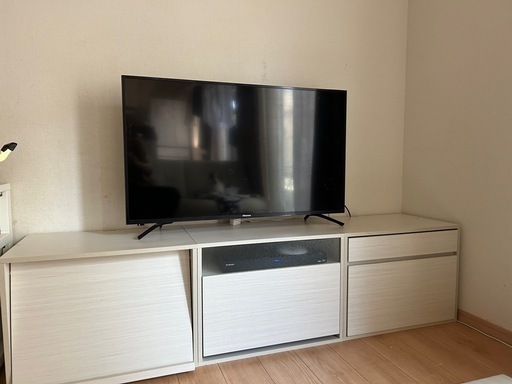 テレビボードキャビネット白