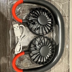 USB充電式首掛け扇風機　新品の画像