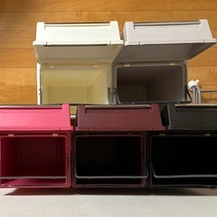 分別ゴミ箱 縦型5段 コンテナスタイル-II CS2-100S MIX3 ステンレスフラップの画像