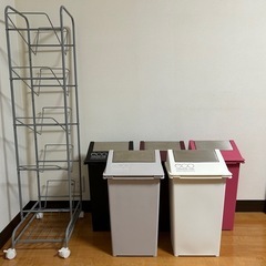 分別ゴミ箱 縦型5段 コンテナスタイル-II CS2-100S MIX3 ステンレスフラップの画像