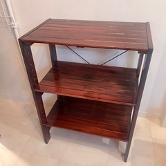 【あげます】3段ウッドシェルフ ウォルナット【〜11/3まで】