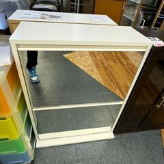 6-142 新品未使用品！ ミラー付シューズボックス【一部地域配...