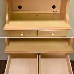 ≪yt1645ジ≫ カントリー調 キッチンボード 食器棚 幅85cmクラス カコークラフト工業製 現状品 おしゃれ/かわいい/中古家具/宮城県仙台市 61023-05の画像