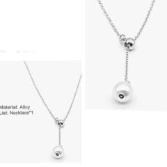 Y字/シルバーパールネックレス（新品）