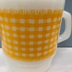 【愛品館江戸川店】ファイヤーキング ギンガムチェックマグ イエロー 年代1960年～1976年代 ID:102-027673-007の画像