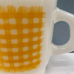 【愛品館江戸川店】ファイヤーキング ギンガムチェックマグ イエロー 年代1960年～1976年代 ID:102-027673-007の画像
