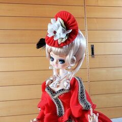 BS4 フランス人形【直接手渡し限定】50ｃｍ 美品 昭和30年代 木製ガラスケース付 レトロ リボンSUKIYO / インテリア 置物の画像