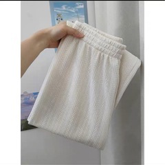 【新品】裏起毛ワイドパンツ レディース ジャガード生地 ストレッチ イージーパンツ 中厚手 秋冬の画像