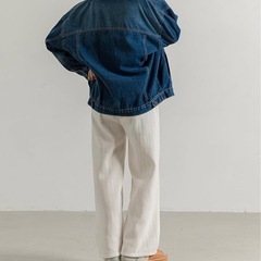【新品】裏起毛ワイドパンツ レディース ジャガード生地 ストレッチ イージーパンツ 中厚手 秋冬の画像