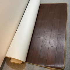 床暖対応　木目調ダイニングラグマット　131×184　ダークブラウン　フローリングマット　撥水の画像