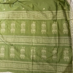インドシルクサリー　オリーブ色の画像