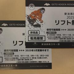 夏油高原スキー場リフト1日券×2枚