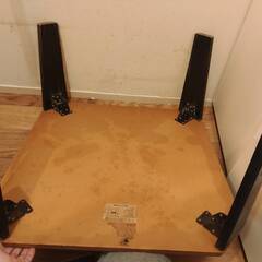 【100円】正方形　ちゃぶ台　ローテーブル　ミニデスク　サイドテーブル　茶色明るめのブラウンの画像