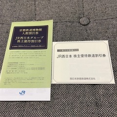 予約済みJR西日本　株主優待、割引券