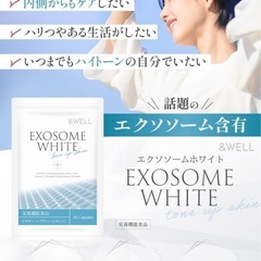 【薬剤師監修】エクソソームホワイト 馬プラセンタ ビタミンC ナイアシンアミド ビオチン サプリ 60粒 &WELL(1)の画像