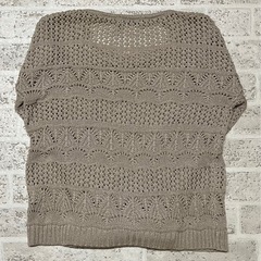 【美品】MIIAミーア ベージュ レース編み 長袖 ニット #Fの画像