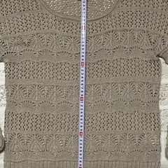 【美品】MIIAミーア ベージュ レース編み 長袖 ニット #Fの画像