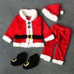 クリスマス サンタクロース 子供服 キッズ仮装 コスプレ 赤ちゃん 靴 帽子付の画像