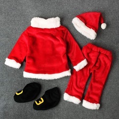 クリスマス サンタクロース 子供服 キッズ仮装 コスプレ 赤ちゃん 靴 帽子付の画像