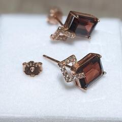 ガーネット　S925ピアスの画像