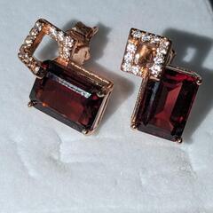 ガーネット　S925ピアスの画像