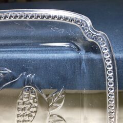 食器 TOYO GLASS 東洋ガラス ざくろ柄 ガラス角皿 8枚セット GU305 プレート皿 ケーキ皿 フルーツ皿 デザート 皿 スクエア レトロの画像