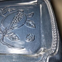 食器 TOYO GLASS 東洋ガラス ざくろ柄 ガラス角皿 8枚セット GU305 プレート皿 ケーキ皿 フルーツ皿 デザート 皿 スクエア レトロの画像