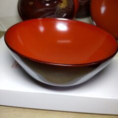 食器 川連漆器 沈金 蒔絵 蓋付 お吸物椀 お椀 10客セット古代朱 骨董 アンティーク 山水画 アンティーク 昭和時代レトロ 骨董品の画像