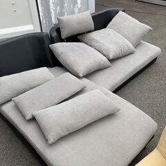 良品】3Pハイバックソファ ニトリ ファブリック素材 幅203cm (AA22)