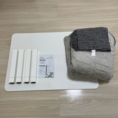 こたつ　フラットヒーター　布団付　長方形　105ｘ75cm  ホワイト