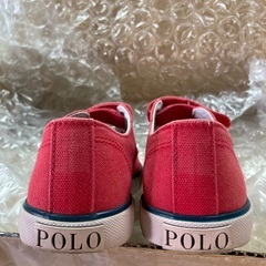 POLO ラルフローレン　ブランド　靴　スニーカー　赤　キッズの画像