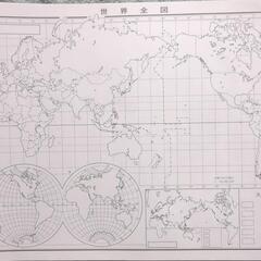 世界州別【白地図】B4の画像