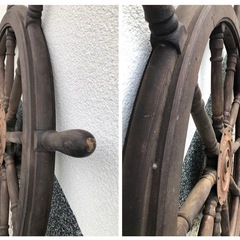 船の操舵輪/ラット/直径約150cm/木製/アンティーク/レトロ/大型/引き取り限定の画像