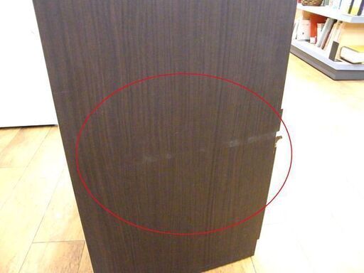 引出し渋さ有り ニトリ スリム レンジボード 幅59×奥51×高200 ブラウン 食器棚 レンジ台 キッチン収納 茶 コンセント付き 札幌市厚別区 厚別店