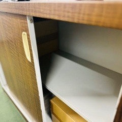 収納ラック スチール ロッカー 収納 プリンター台 オフィス 事務 ラック ラック オープンシェルフ 収納ラック オーディオラック 収納棚 ラック 木目調 (2)の画像