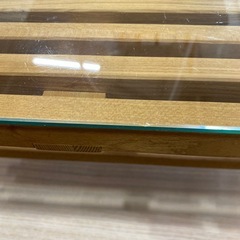 10/23値下げしました🍀人気☘️unico センターテーブル LIJNシリーズ 北欧デザイン 和モダン ガラス レニ材 オシャレ No.1538 KEの画像