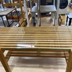 10/23値下げしました🍀人気☘️unico センターテーブル LIJNシリーズ 北欧デザイン 和モダン ガラス レニ材 オシャレ No.1538 KEの画像