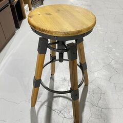 ②★カウンターチェア★ハイスツール バーチェア ウッド+アイアン オシャレ アメリカンヴィンテージ 高さ調整可