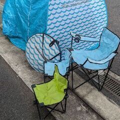 【無料】折りたたみ椅子（大1、小2）＆折りたたみテント