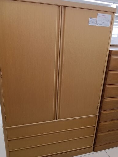 ★ジモティ割あり★  収納ﾀﾝｽ ナチュラルブラウン H179×D46×W112 クリーニング済み HJ4982