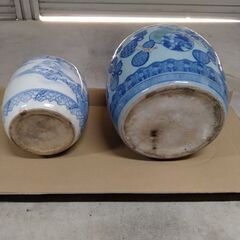 火鉢　陶器製　大小2個セット　アンティックの画像