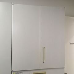 K【中古】UCHIDA/内田洋行　両開き書庫　棚３段（カギ付き）の画像