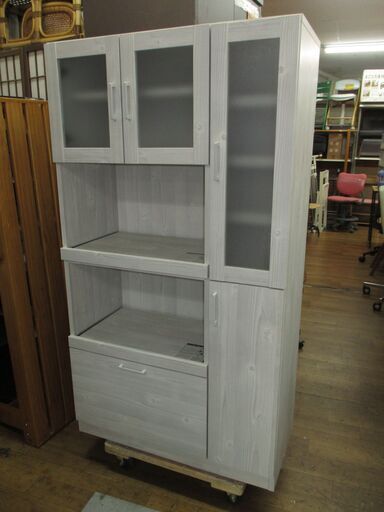 R076 共和産業 一体型 おしゃれ キッチンボード、キッチン収納、幅85cm Used・キレイ