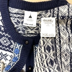 ニコアンド　ノルディック　カーディガン　セーター　紺　ネイビーの画像