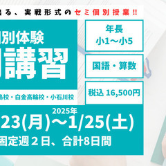 【RISU塾】セミ個別指導型冬期講習【小石川校】