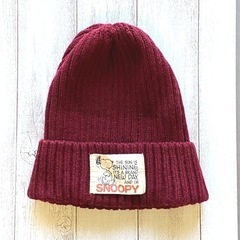 スヌーピー ニットキャップ(赤)の画像