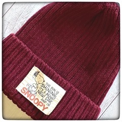 スヌーピー ニットキャップ(赤)