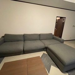 【Yellow Box】全長350cm！3人以上座れるソファーとオットマンのセット