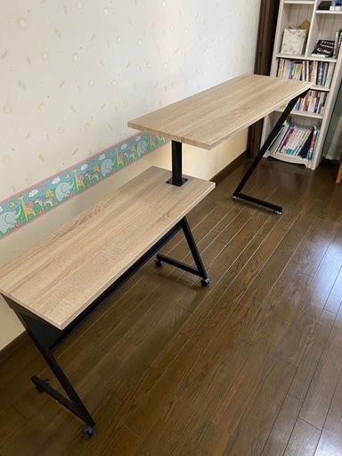 スタンディングデスク 【 回転式 3way！ 】 幅120-200cm 木製