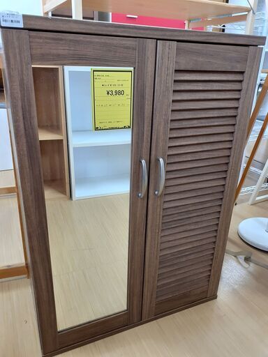 【B65】★シューズボックス  ミラー付き